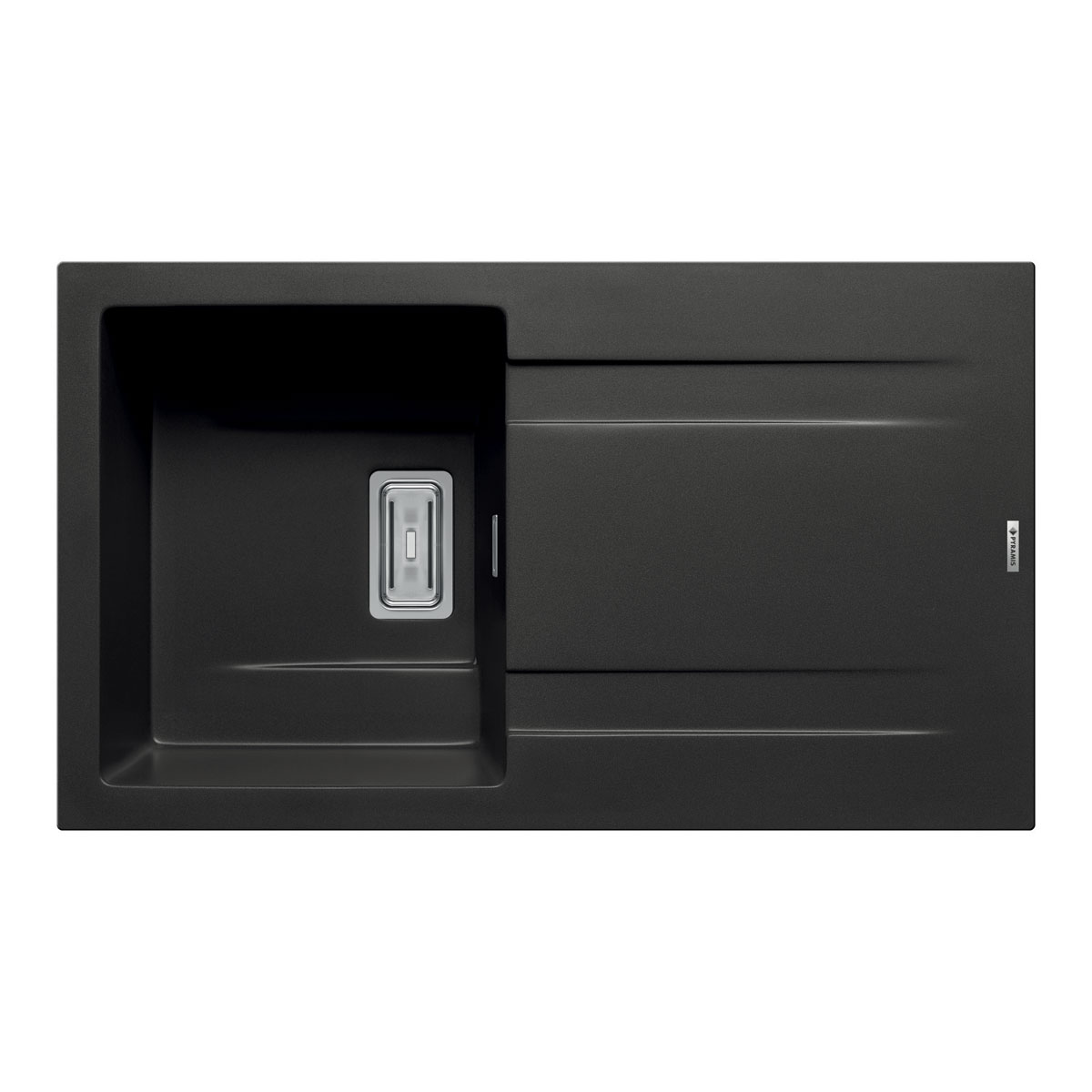 Pyramis  Einbauspuele Kartesio 86 x 50 cm 1B 1D Granit Carbon Bild 1