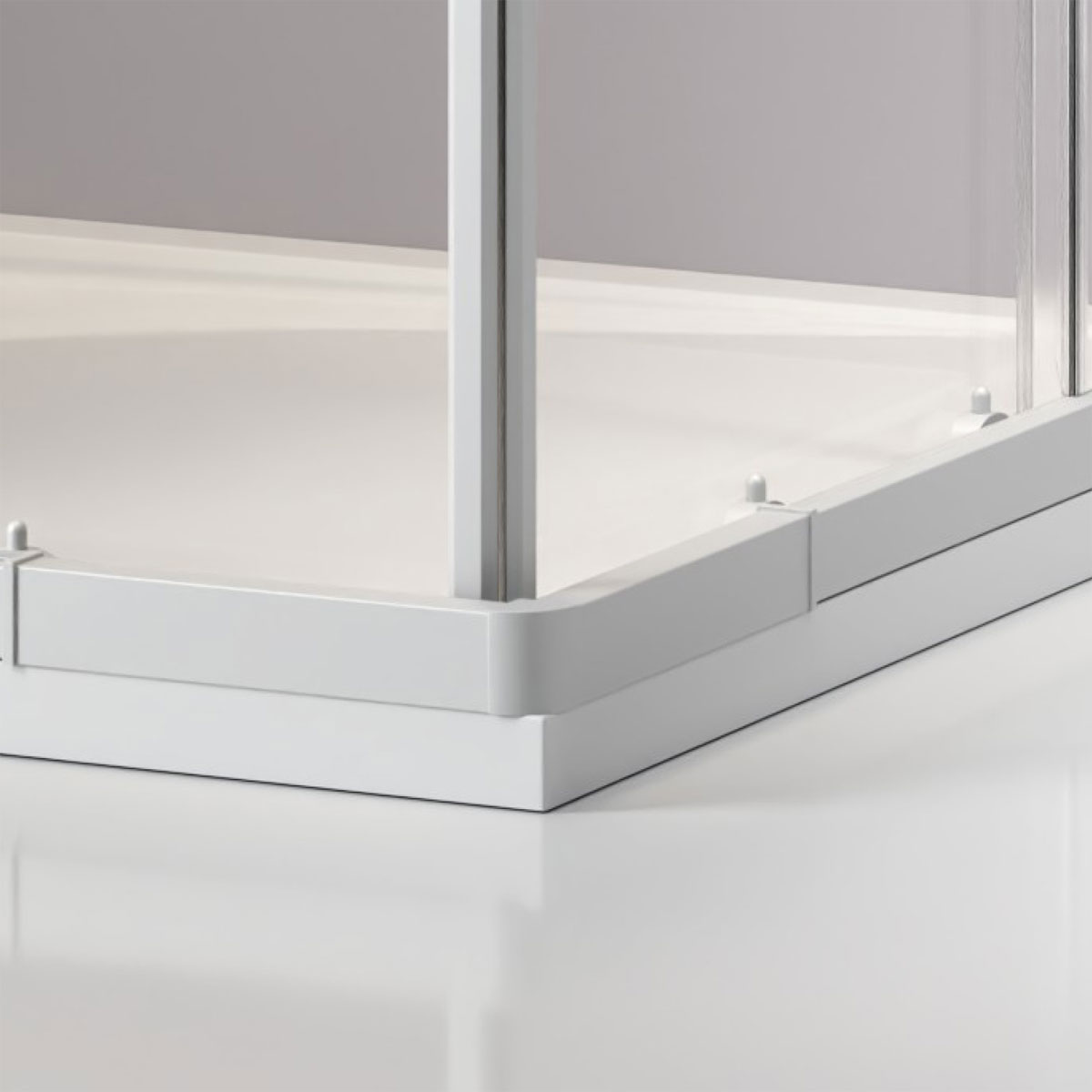 Variabler Eckeinstieg, Farbe: Weiss, m. Streifen, 75-90x75-90cm Bild 3