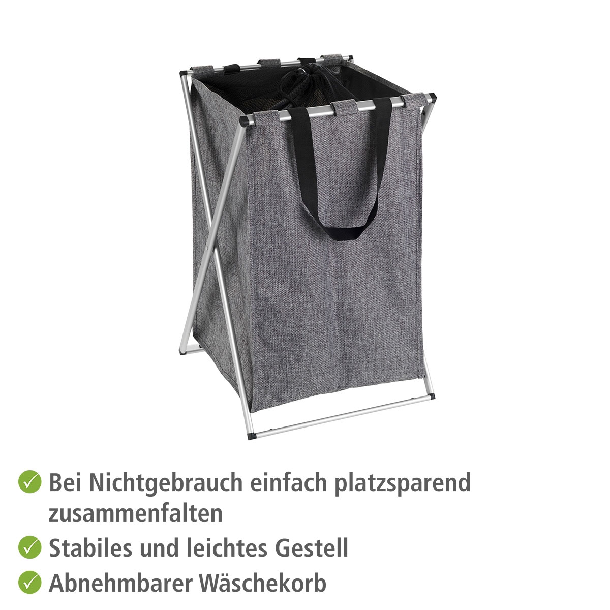 Wenko Wäschesammler Uno grau meliert 52 l Bild 3