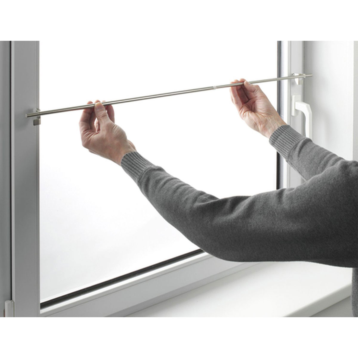 Gardinia Gardinenstange Filigrano Kugel 50-80 cm Durchmesser 8/10 cm Edelstahl-optik Bild 3