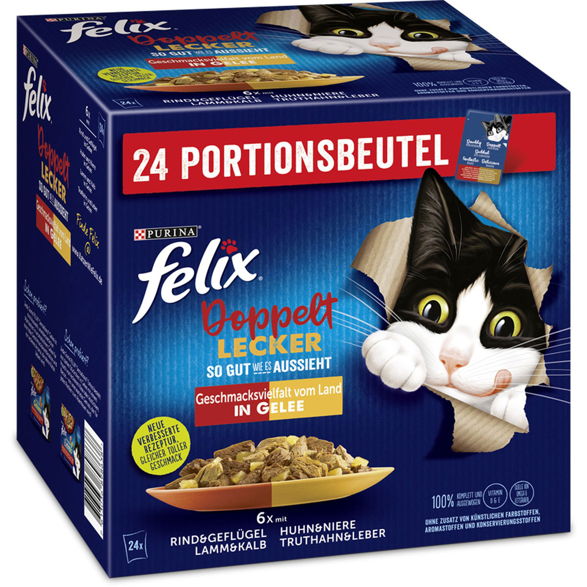Felix „So gut wie es aussieht“ Doppelt lecker vom Land, 24x85g, Portionsbeutel