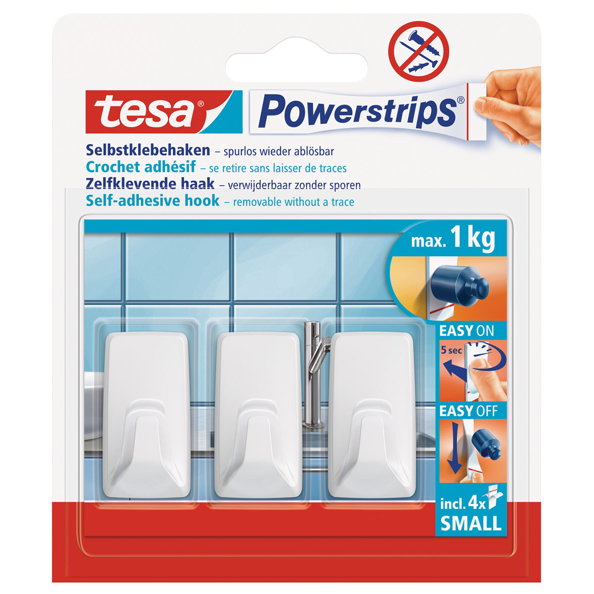 Tesa Haken Powerstrips Small Rechteckig weiß Bild 1
