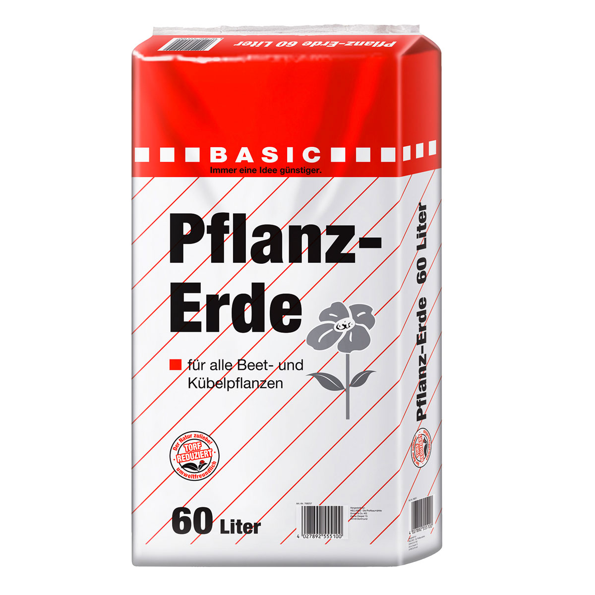 Basic Pflanzerde torfreduziert 60 L