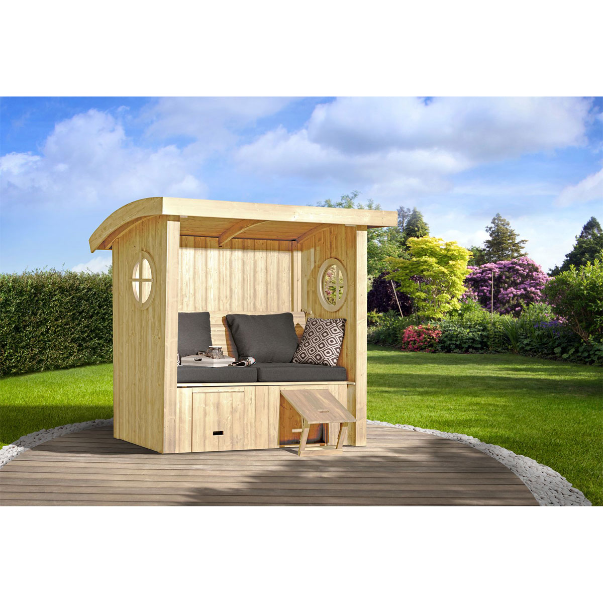 Weka Gartenlaube „Merano“, natur gebürstet