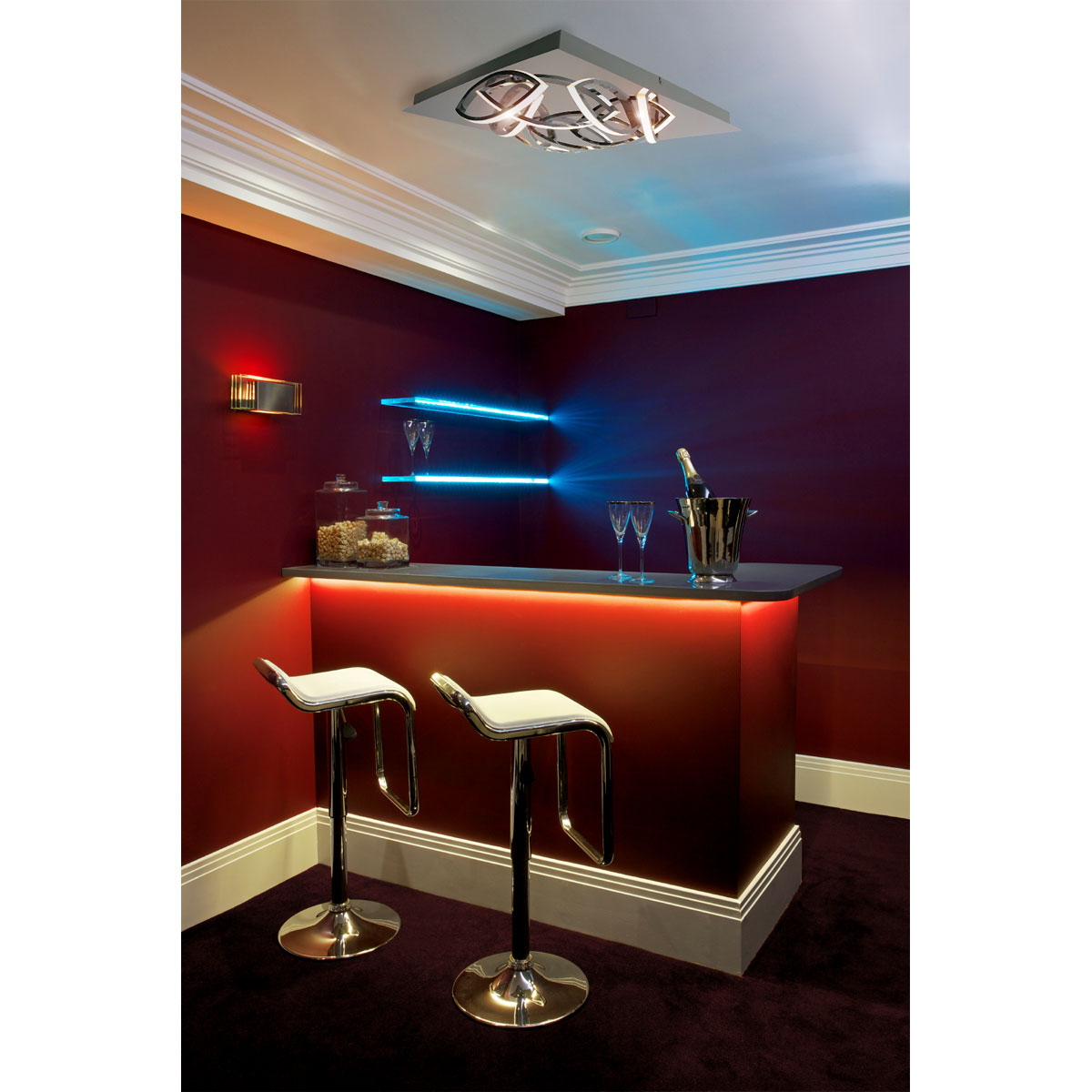 Naeve LED DL Manchester Metall/KSchrome LxBxH: 41x41x8,5cm dimmbar Bild 5