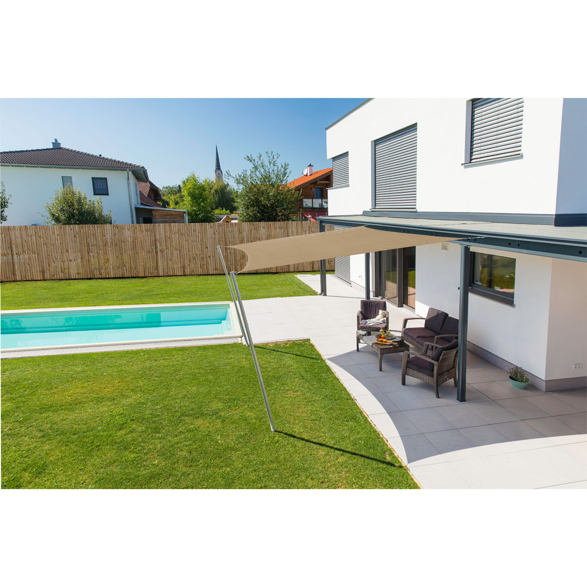 Viereck-Segel Cannes 3 x 3 m taupe Bild 3