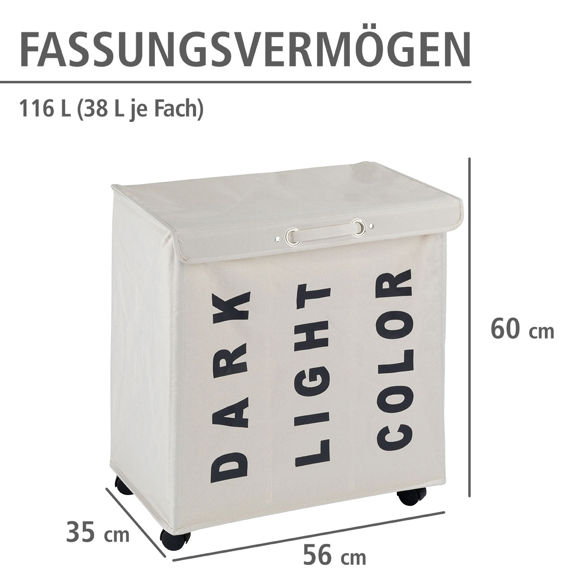 Wenko  Wäschesammler Trivo Beige Wäschekorb 116 l Bild 4