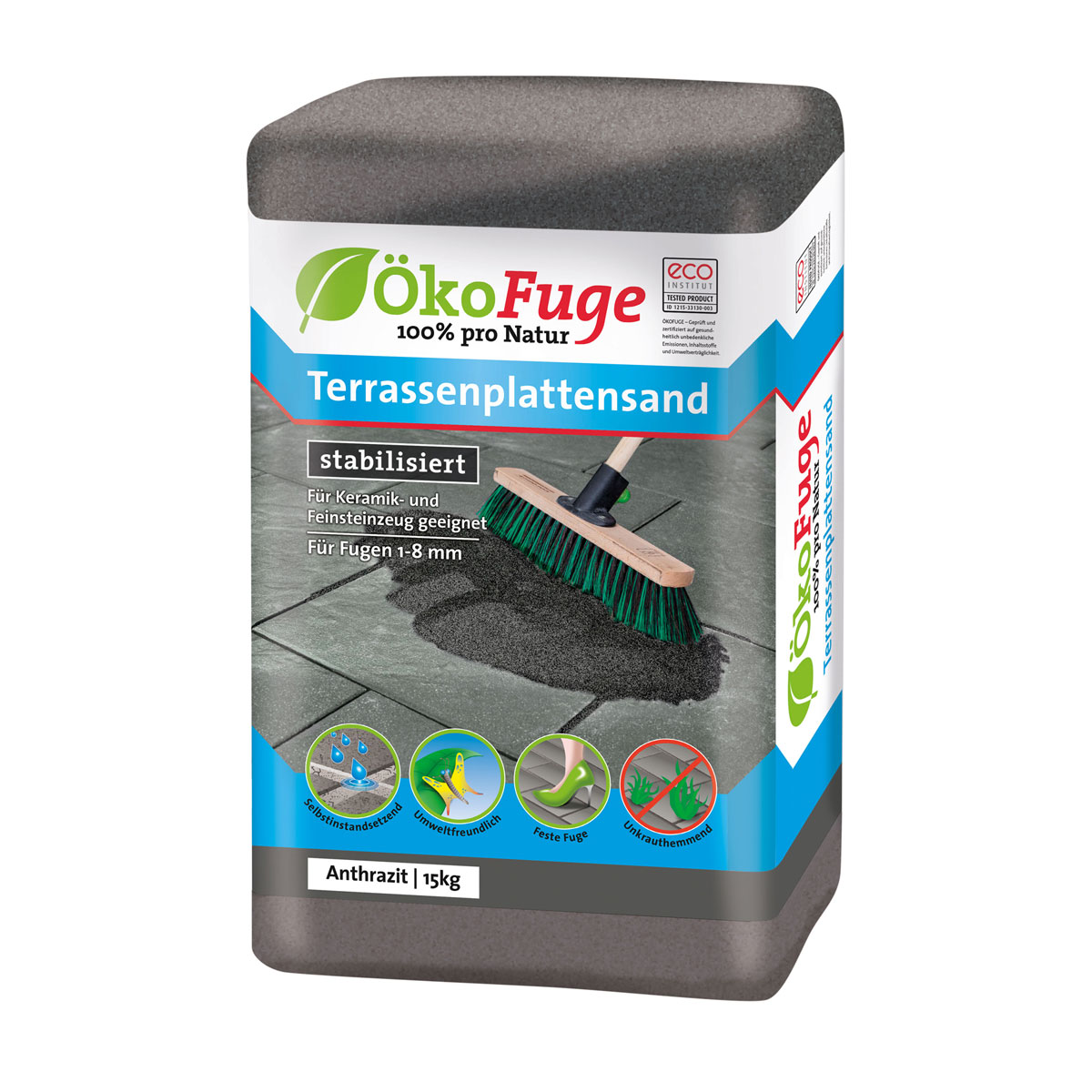 ÖkoFuge Terrassenplattensand 1-8 mm Anthrazit 15 kg