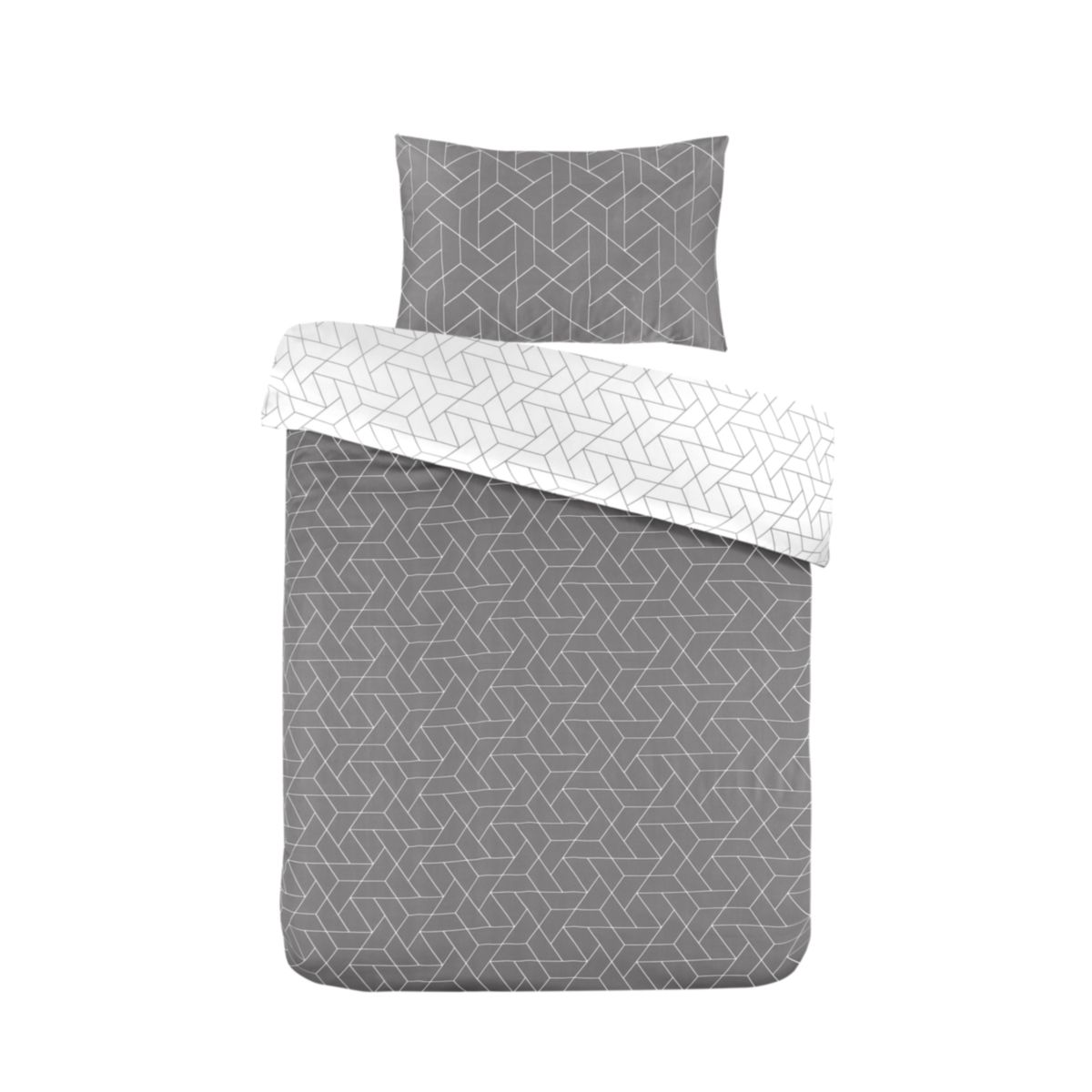 Bettwäsche Florence 125-GB Grau 140cm x 200cm / 50cm x 75cm