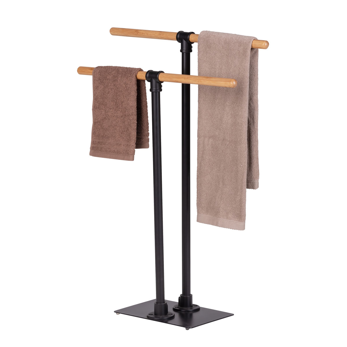 Wenko  Handtuchständer Forli Handtuchhalter aus Stahl und Bambus Bild 9