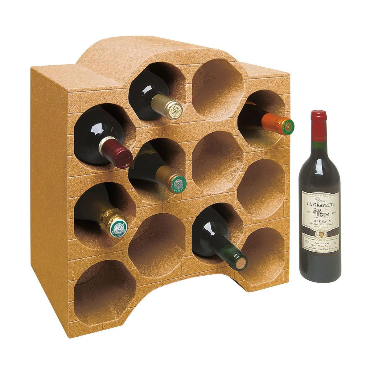 Flaschenbox 1er Bogenform terra 40 x 37,5 x 26 cm