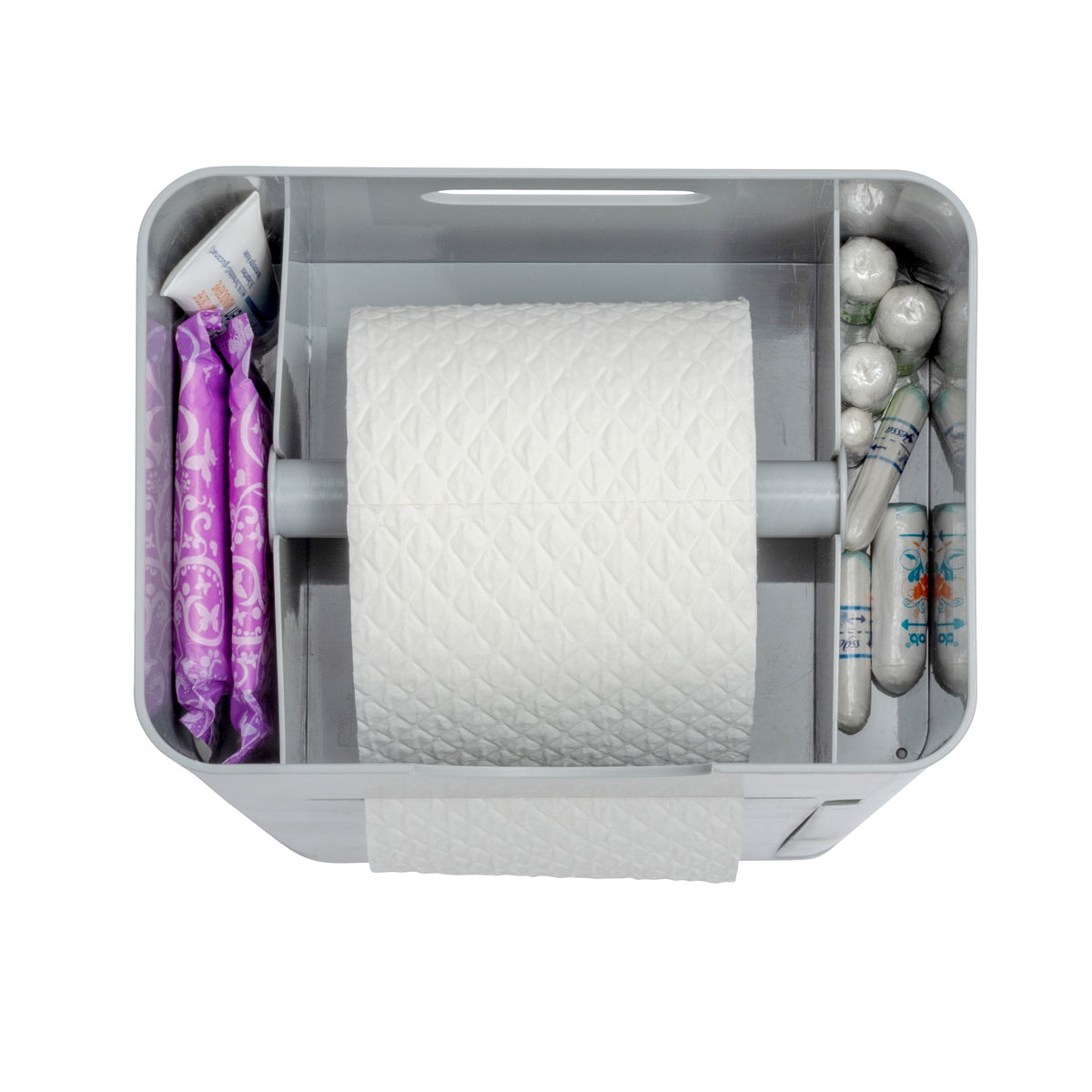 Wenko  6 in 1 Stand WC-Garnitur Imon Grau matt integrierter Toilettenpapierhalter WC-Bürstenhalter Ersatzrollenhalter Stauraumfächer und Ablage Bild 9