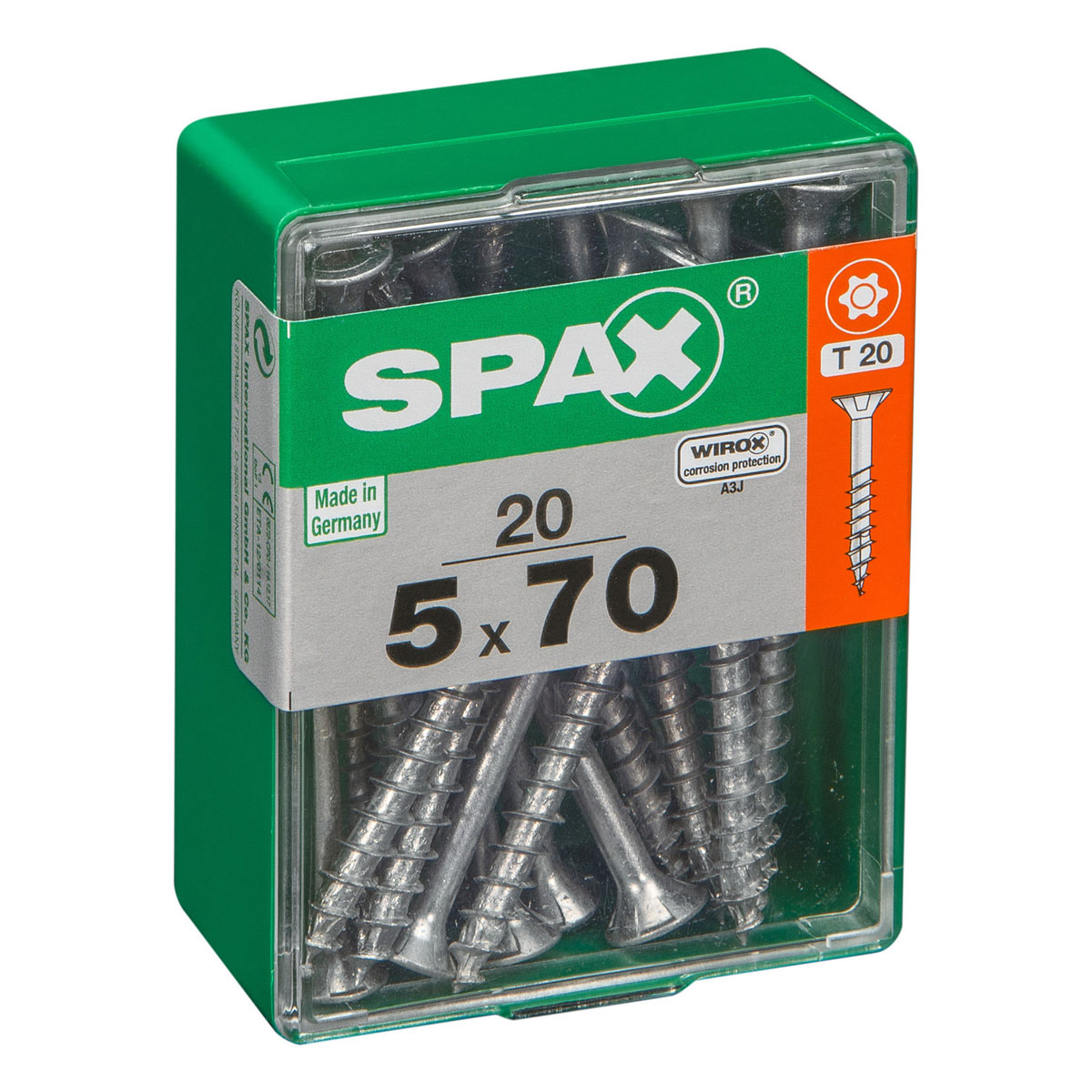 Spax Universalschrauben WIROX Senkkopf 5 x 70 M 20 Stück Bild 2