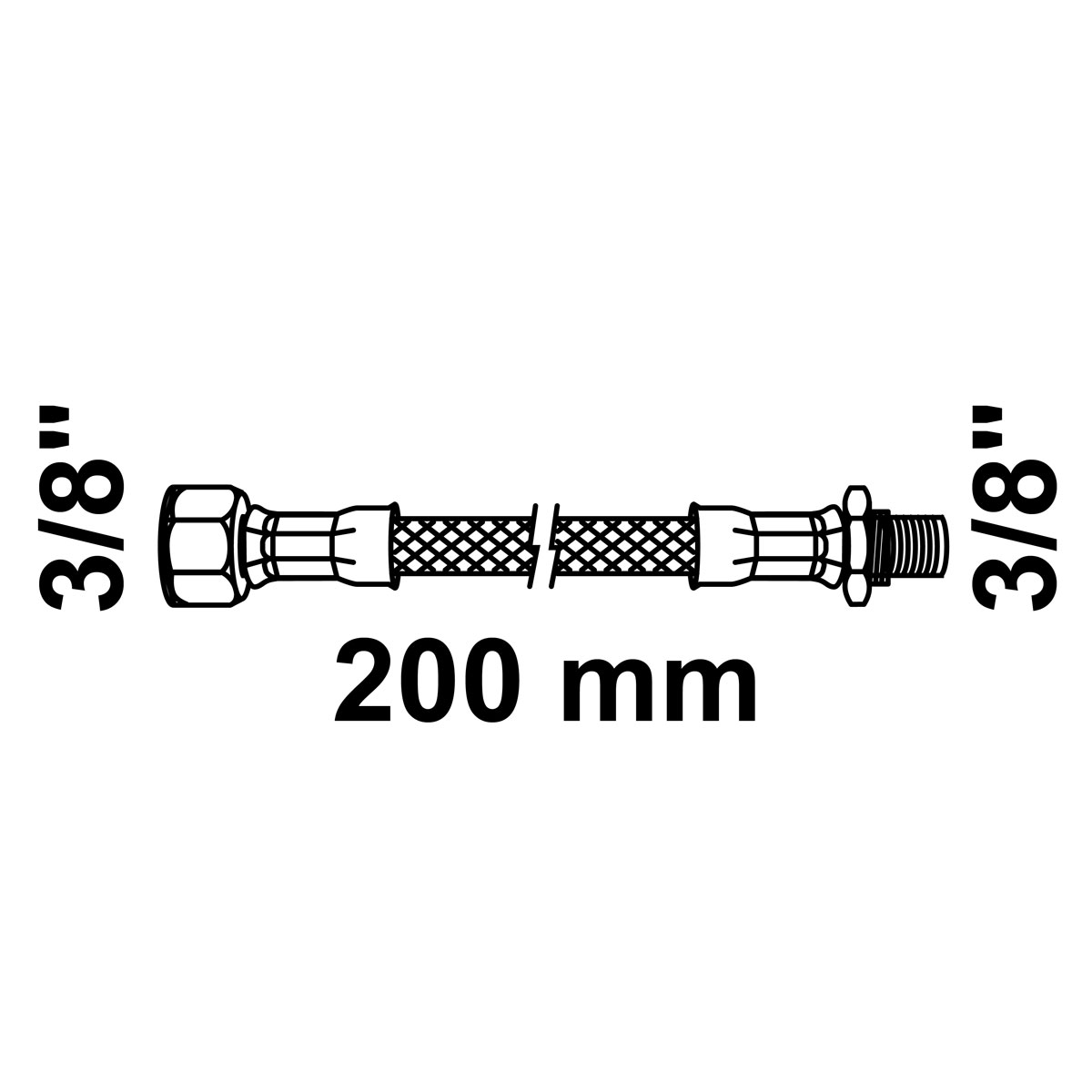 Kirchhoff Flex-Anschlussschlauch 20 cm 3/8"IG x 3/8"AG Bild 2