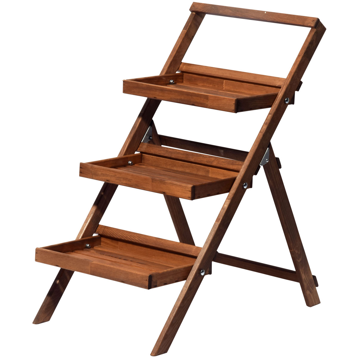 dobar Blumentreppe klappbar 50 x 102 x 46 cm braun