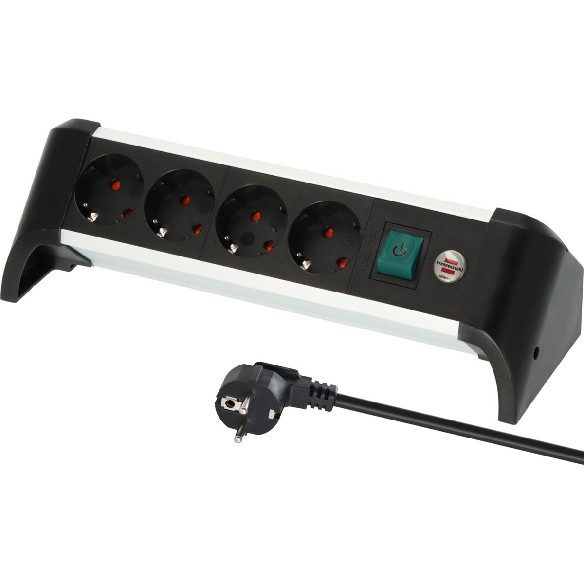 Brennenstuhl Steckdosenleiste  Alu-Office-Line 4fach schwarz