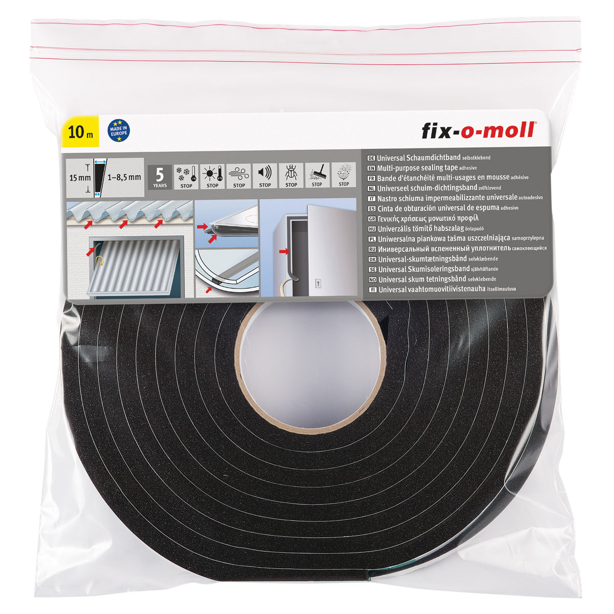 Universal-Schaumdichtung selbstklebend 10m 15x9 mm Bild 1