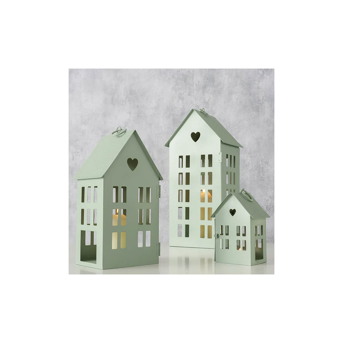 Laterne Alamo Haus 13 x 10 x 25 cm hellgrün Metall Bild 3