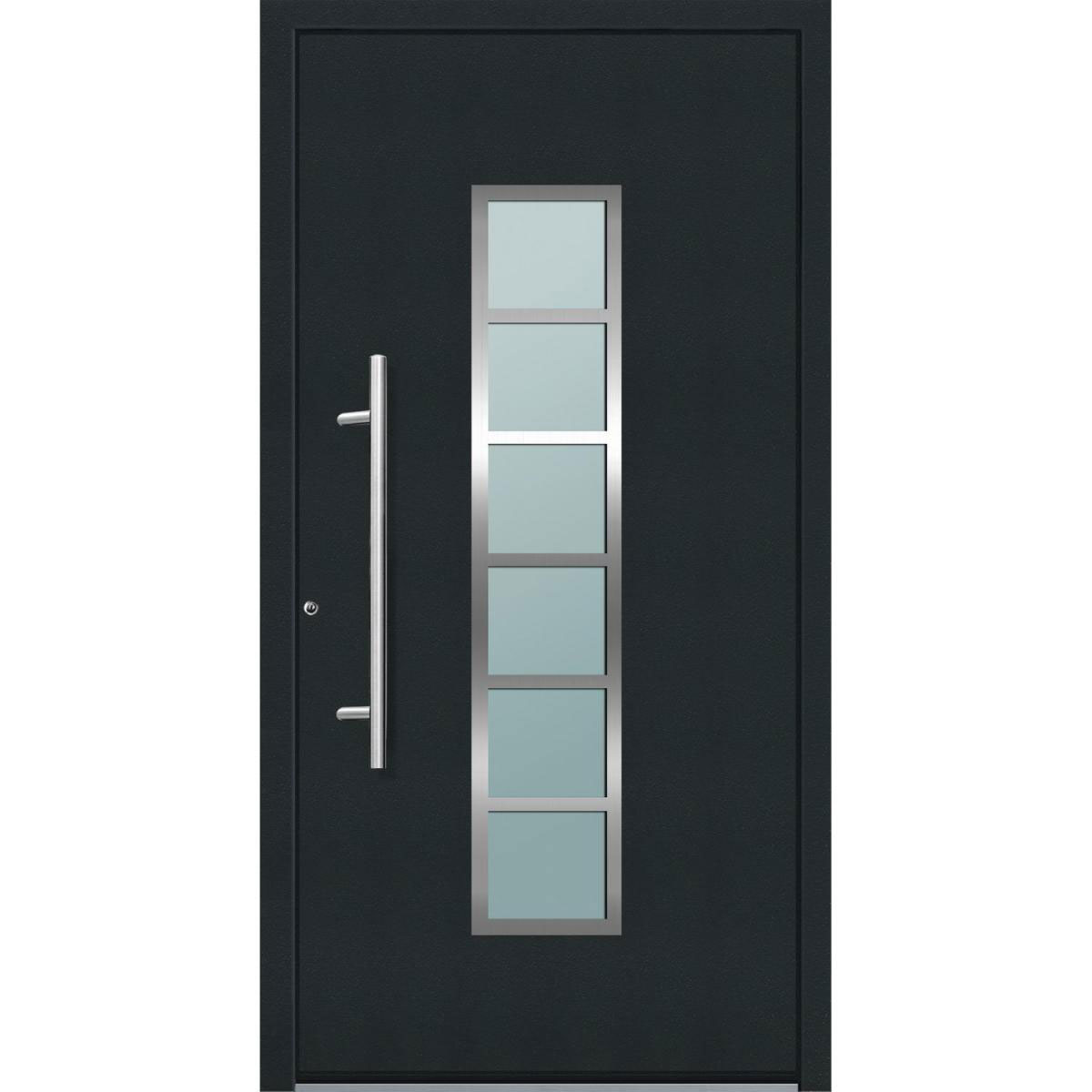 Aluminium Sicherheits-Haustür Trient Superior 60 mm anthrazit 100 x 210 cm Anschlag links inkl Griffset