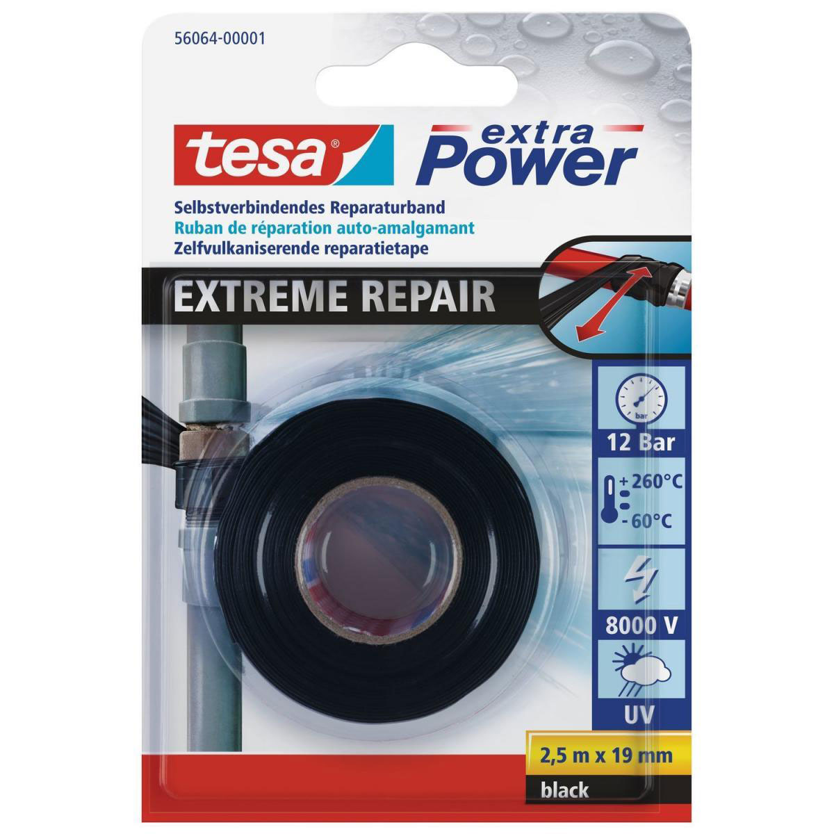 Tesa Extreme Repair schwarz 2,5mx19 mm