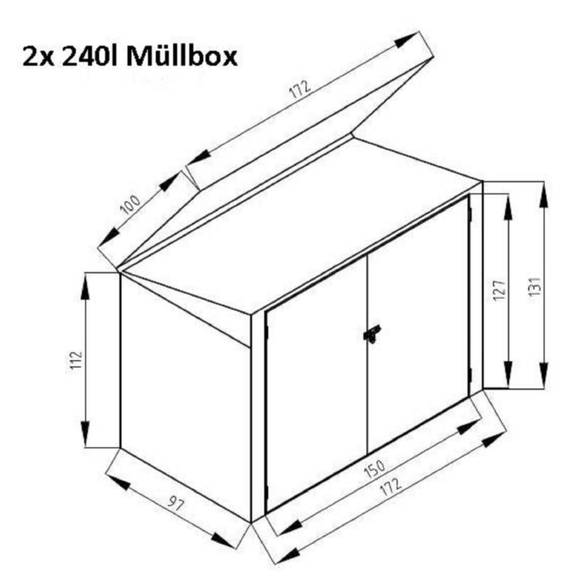 Westmann Mülltonnenbox 53 100x172x131 cm Bild 12