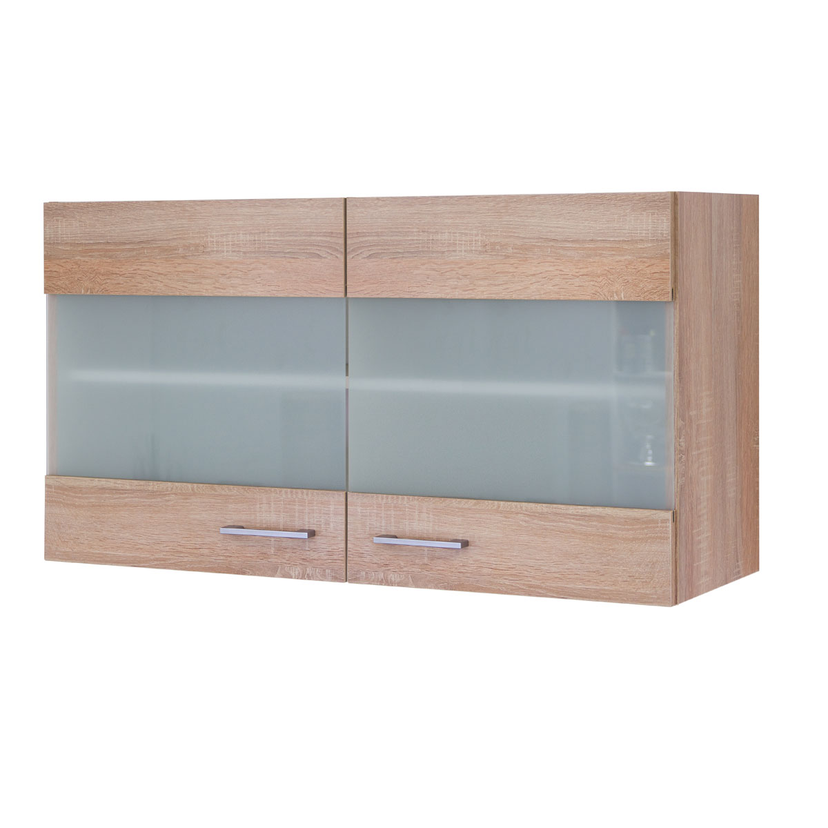 Flex-Well Küchen-Glasoberschrank „Samoa“, 100x54,8x32 cm, Sonoma Eicheoptik