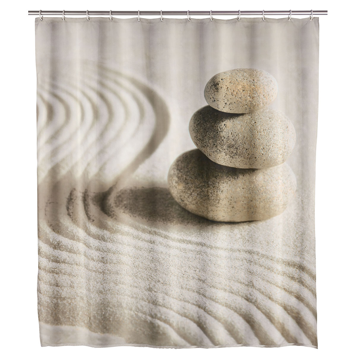 Wenko  Duschvorhang Sand und Stone Textil Polyester 180 x 200 cm waschbar Bild 1