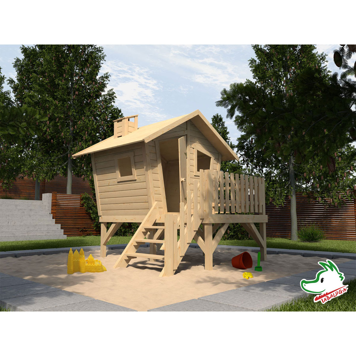 Weka Abenteuerhaus „Tabaluga“, mit Treppe