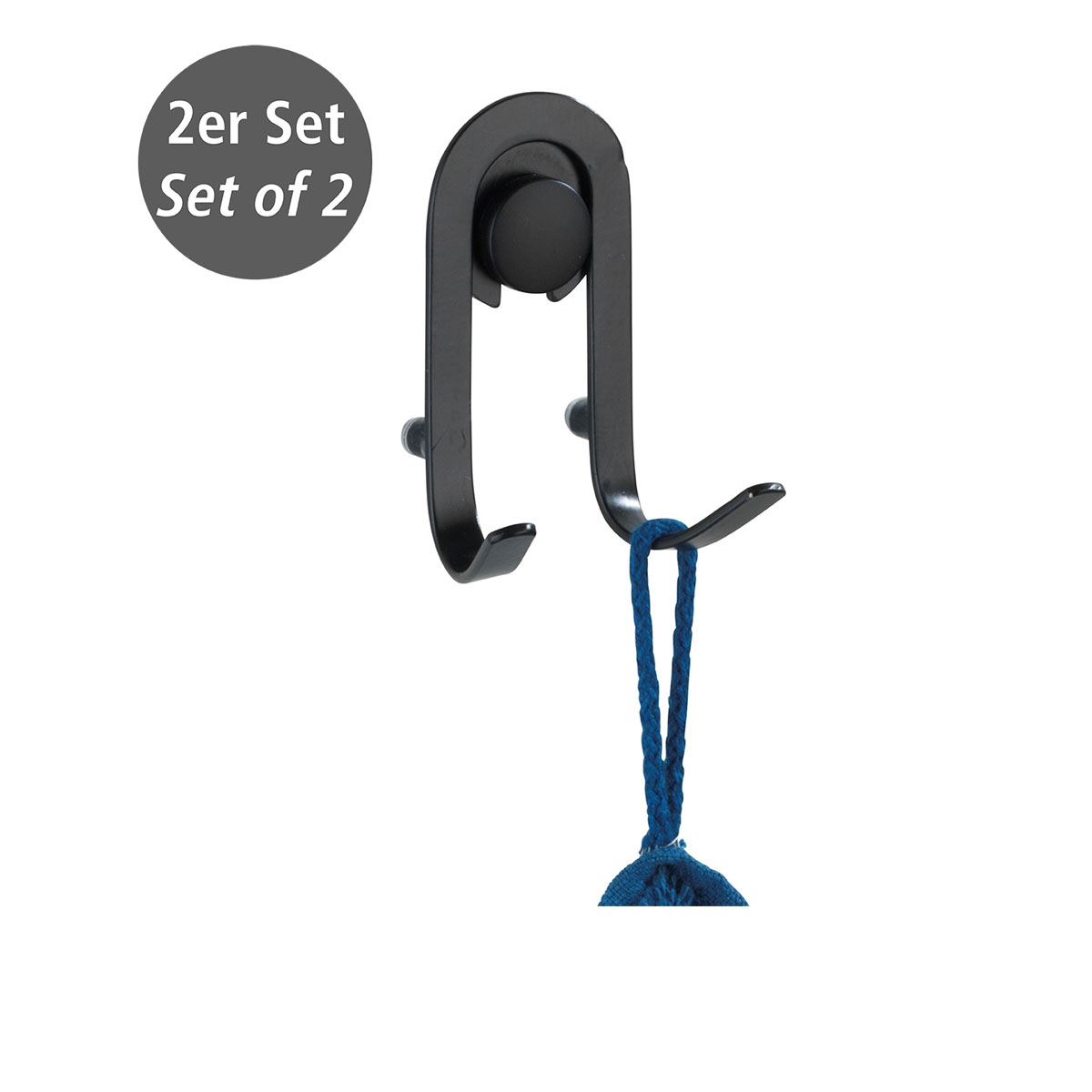 Wenko Wandhaken Classic Plus schwarz 2er Set Bild 2
