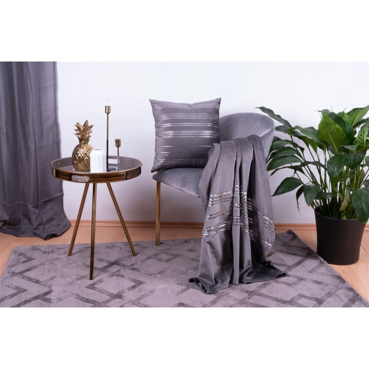 Dekokissen & Decke Prisma 525 2er-Set Graphit / Silber Bild 5