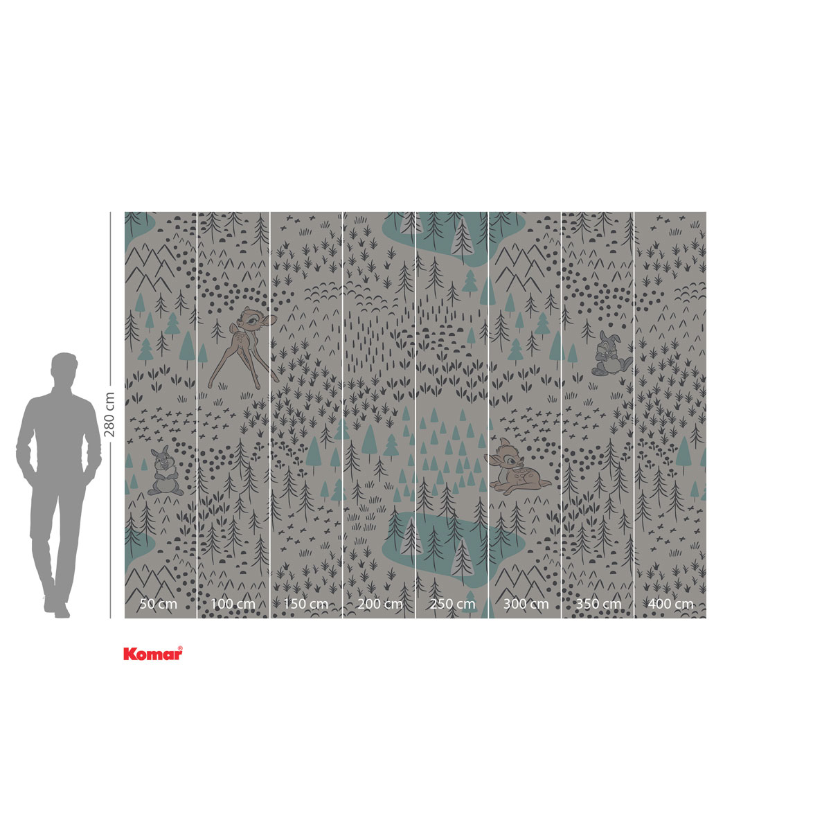 Komar  Vlies Fototapete Bambi Woodland 400x280 cm Bild 3