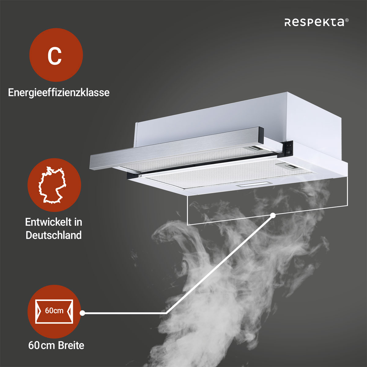 Respekta Flachschirmhaube Tessa CH4138IXC 60 cm Bild 2