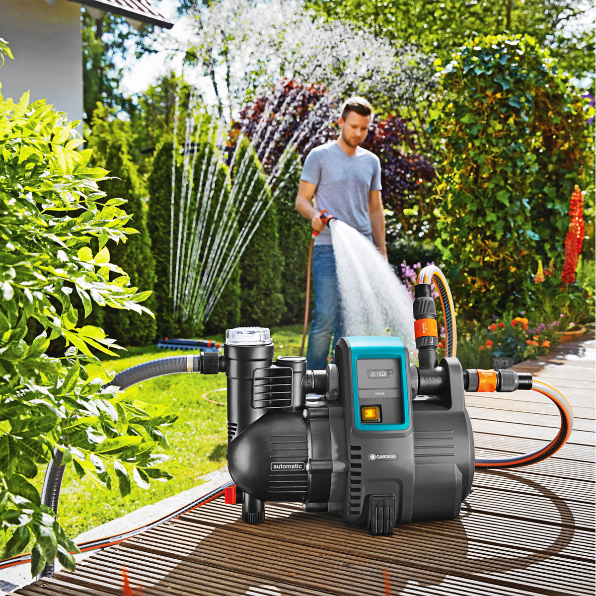 Gardena Comfort Gartenpumpe 4000/5 – 4000 L/h, Leise, Mit Integriertem Filter – Für Bewässerung Im Garten & Haus