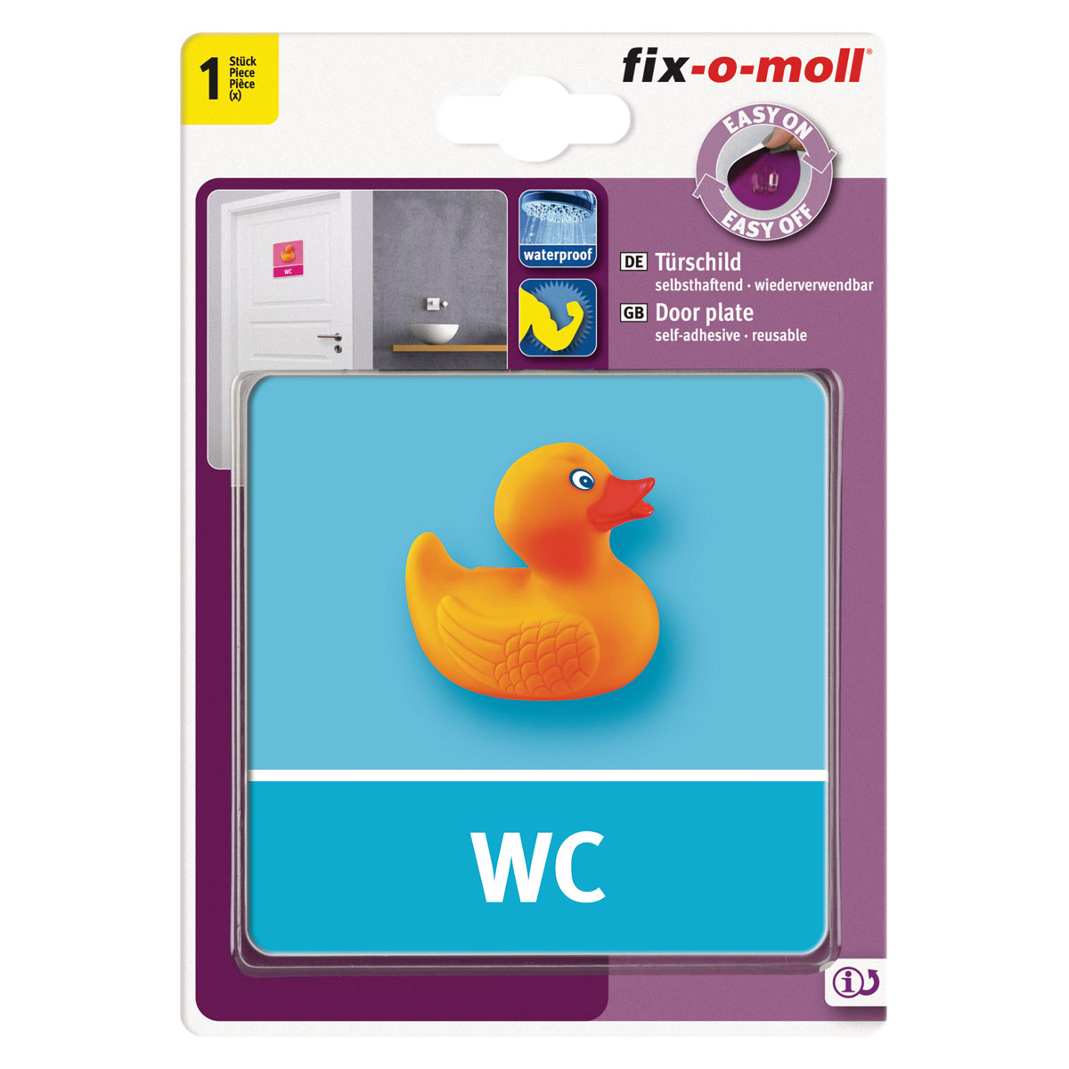 Suki Türschild WC selbsthaftend blau Bild 2