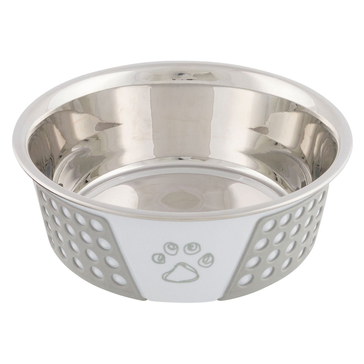 Trixie  Napf Edelstahl Silikon weiß/gr 0,75l/17 cm