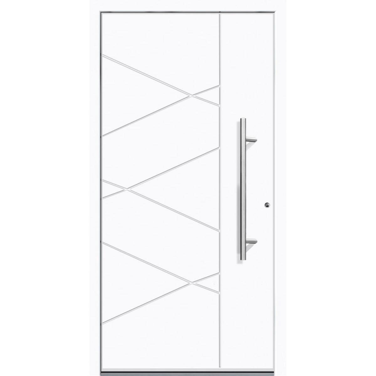 Aluminium Sicherheits-Haustür Foggia Superior 60 mm weiß 110 x 210 cm Anschlag rechts inkl Griffset