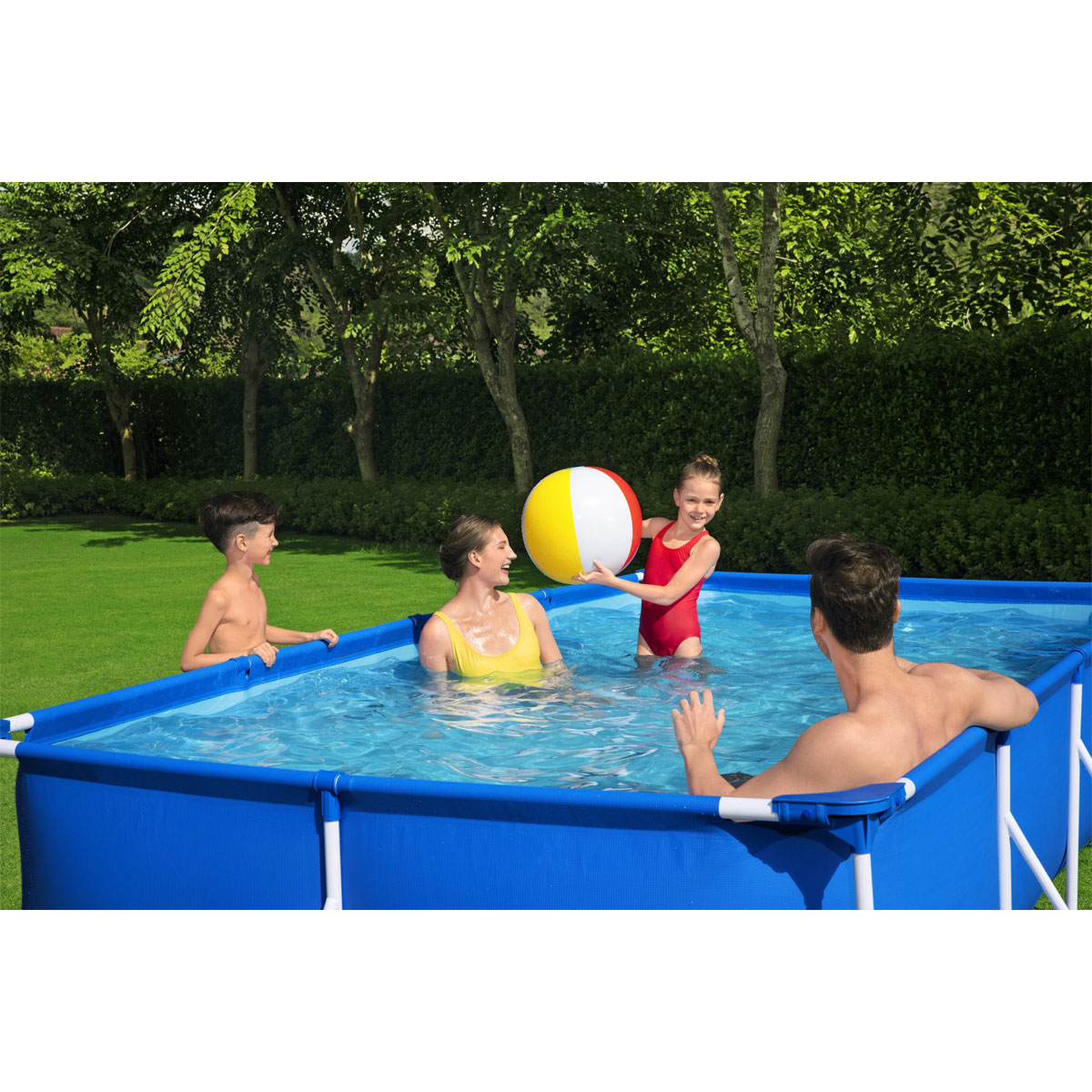 Bestway Steel Pro Frame Pool-Set mit Filterpumpe 400 x 211 x 81 cm blau eckig Bild 14