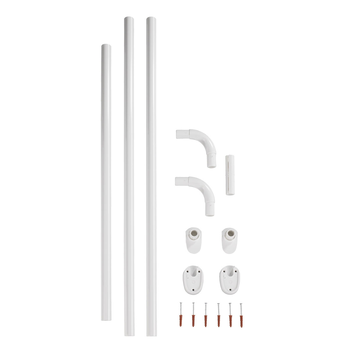 Wenko  Winkelstange Universal extra stark Weiß variabel 25 mm