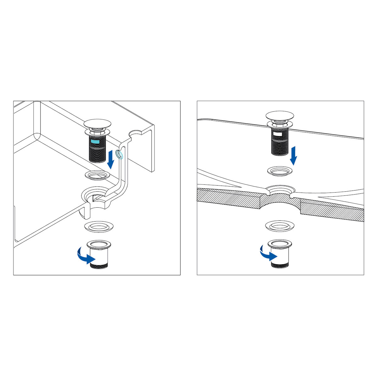 deante  Waschtisch-Stöpsel Klick-Klack chrom Bild 2