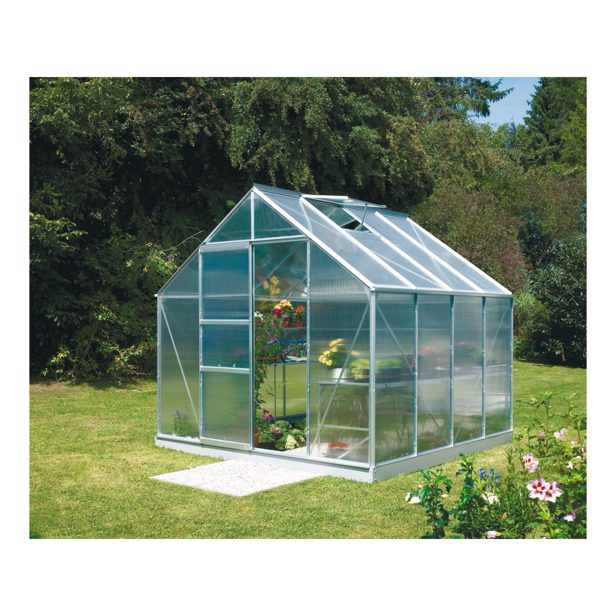 Vitavia Gewächshaus Merkur 6700 6,7m² 4 mm Hohlkammerplatte silber Bild 2