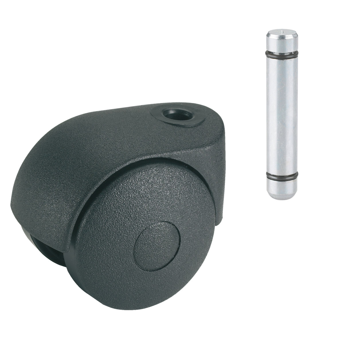 Dörner + Helmer Doppelrolle für normale Böden mit Stift 8 x 31 mm schwarz