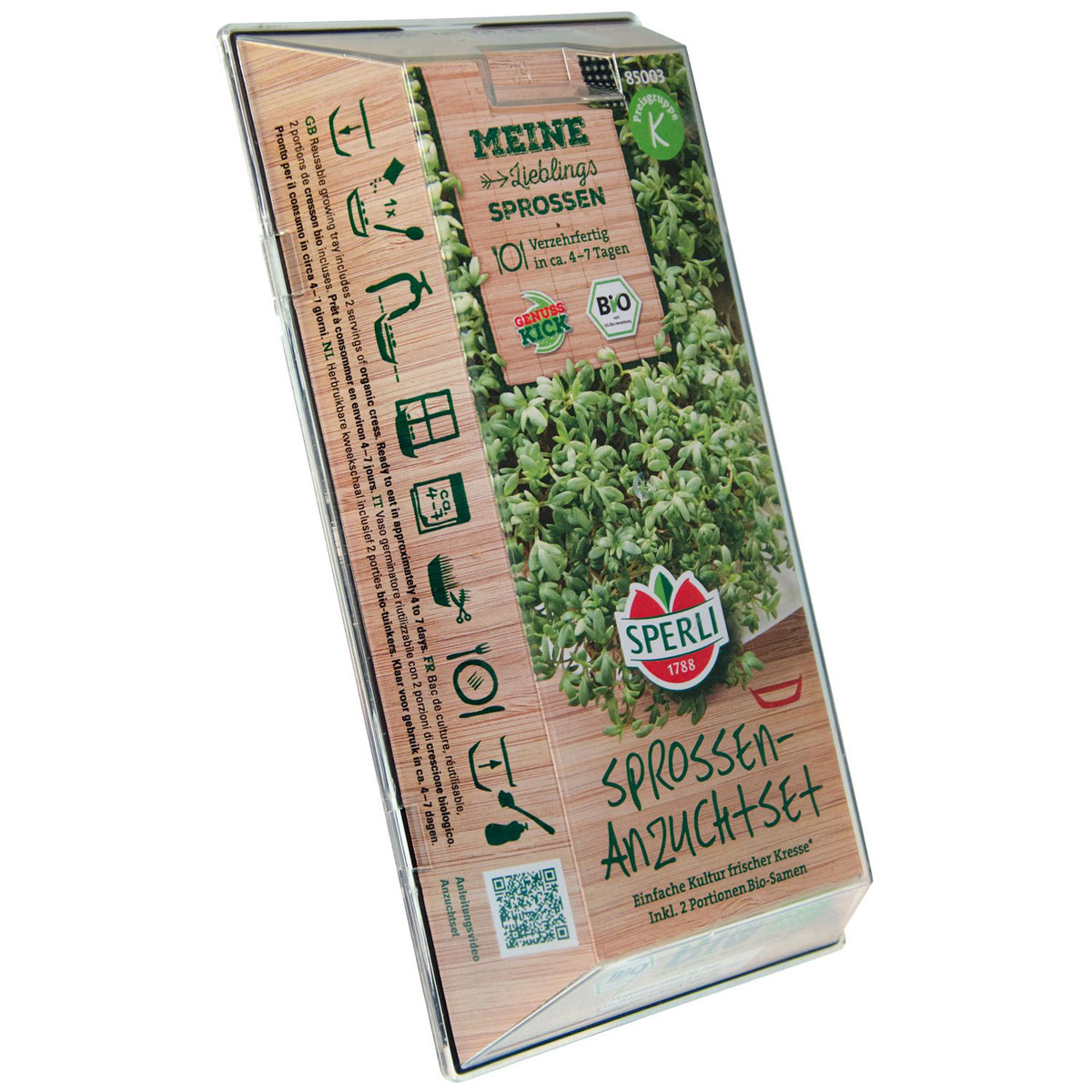 Sprossen-Anzuchtset Kresse inkl 2 Portionen Bio-Saatgut