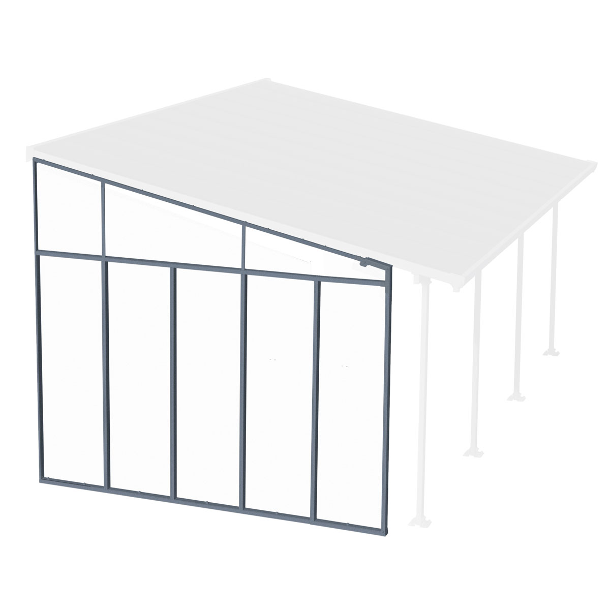 Palram Canopia Terassenüberdachung 4er Serie Pergola-Seitenwand dunkelgrau Bild 2