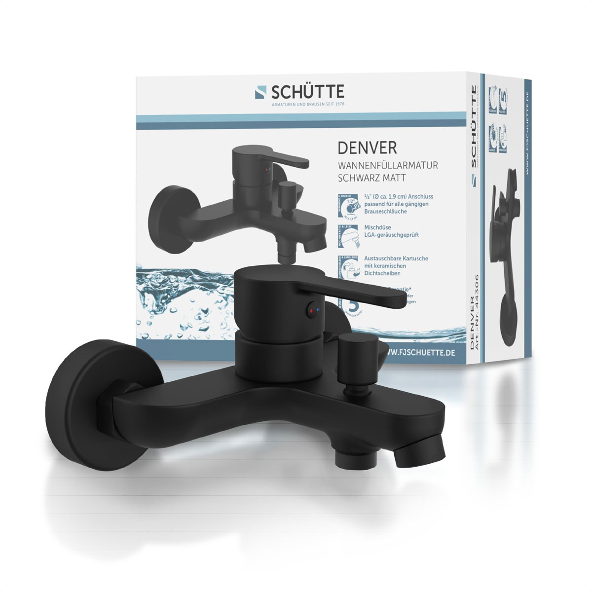 Schütte Badewannenarmatur Denver schwarz matt Bild 3