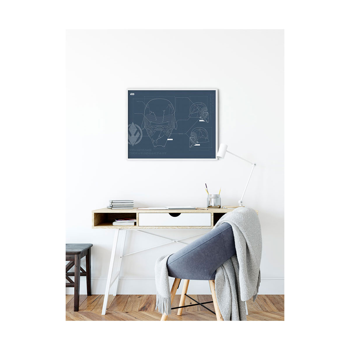 Komar  Wandbild Star Wars EP9 Blueprint Kylo Helmet 40x30 cm Bild 3