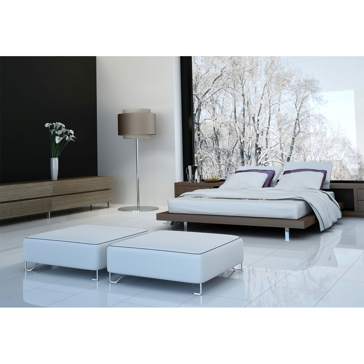 Laminat XL Fliese Hochglanz weiss 810 x 400 x 8 mm Bild 2