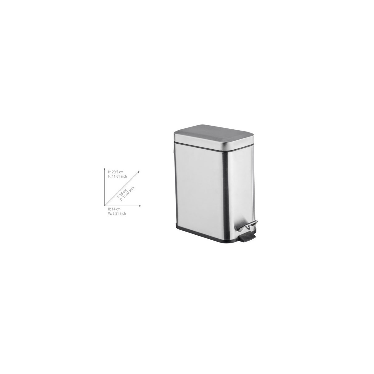 Wenko  Treteimer Square Matt Edelstahl 5 l Bild 2