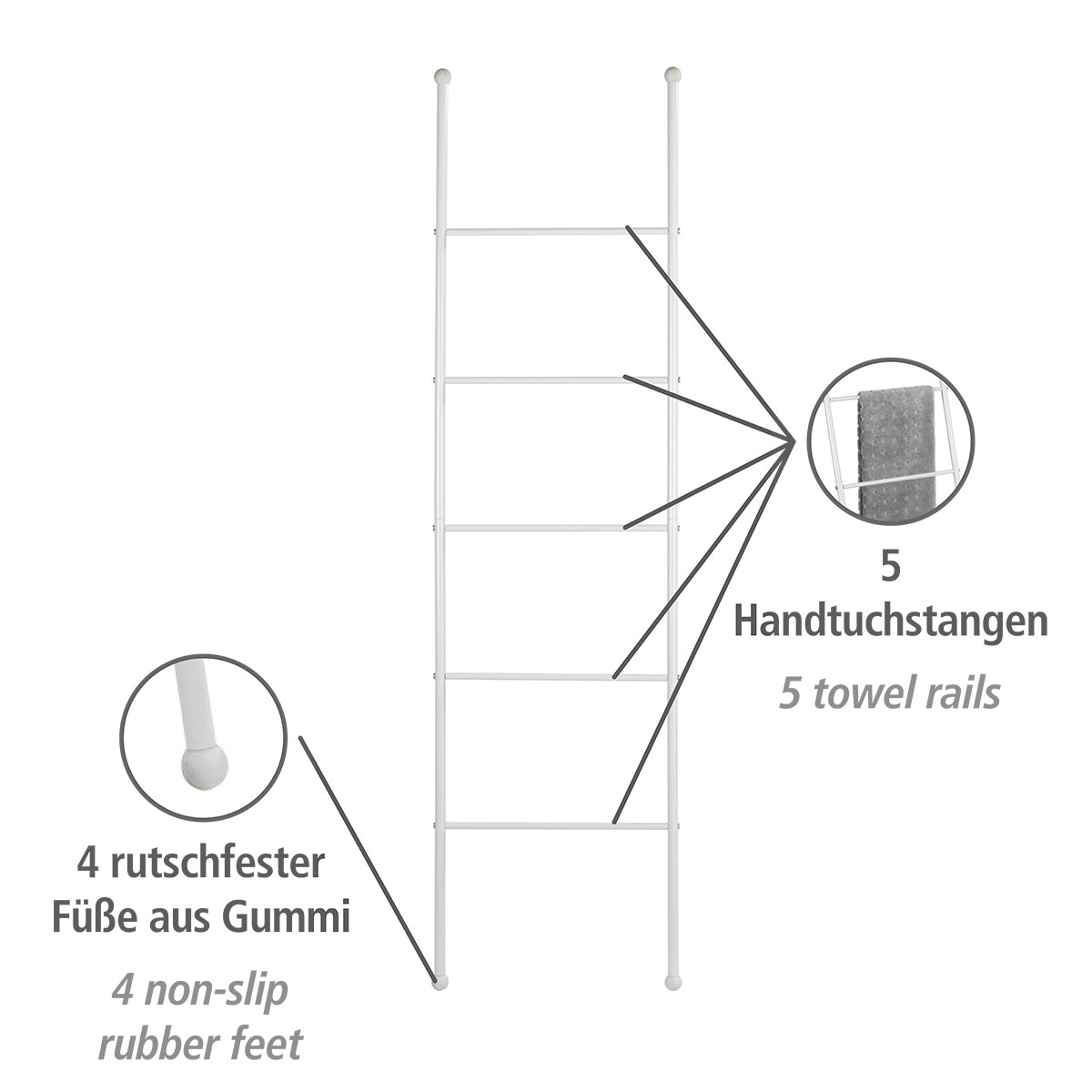 Wenko  Handtuchleiter Viva Handtuchhalter Bild 2