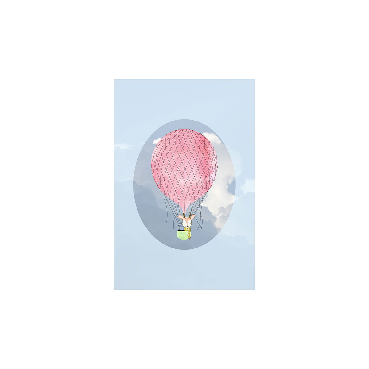 Komar  Wandbild Happy Balloon Blue 50x70 cm Bild 2