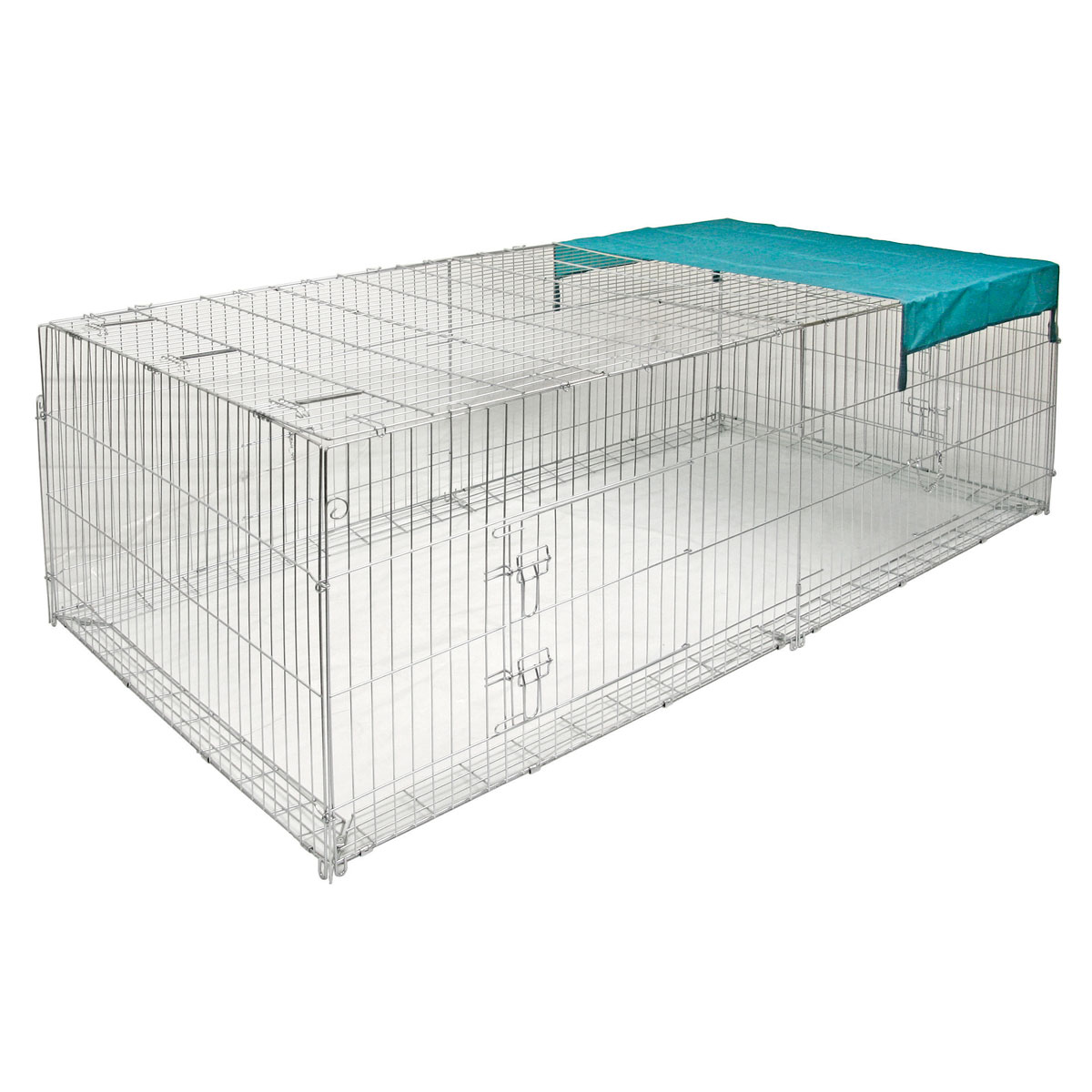 Freigehege mit Ausbruchsperre 230 x 70 x 115 cm silber Bild 3